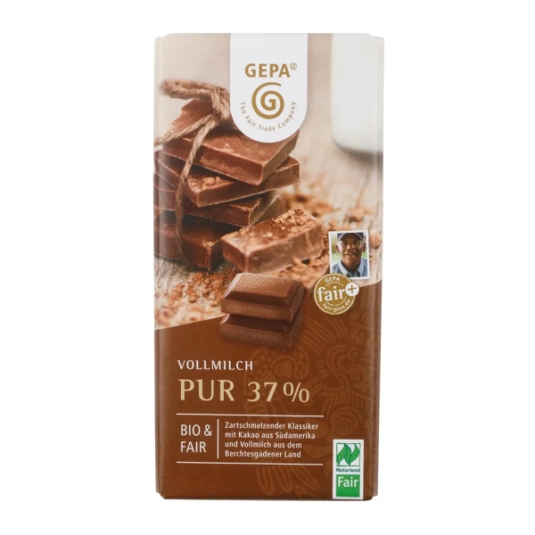 Vollmilch pur 37% NL Fair 100g BIO Schokolade 37% Cacao